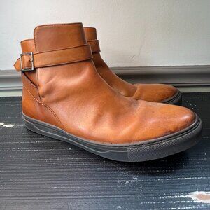 Barker Tan Brown Leather Buckle Men Jodhpur Dress Boots Size 42 US 9 EUC Slip On